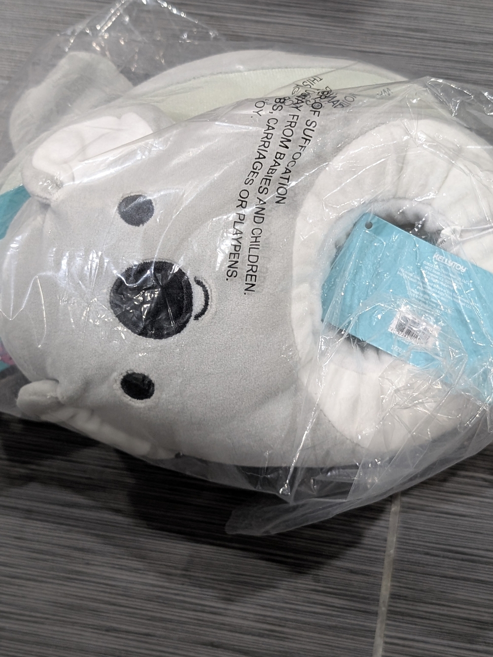 Squishmallows Kids Slippers Size 13/1 Gray Koala Bear NWT Warm Cozy Cute Child S